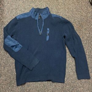 Kenneth Cole Men's Dark Blue Quarter-Zip Sweater